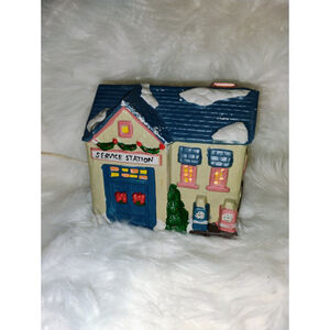 Gas station Winter valley Christmas village 1995